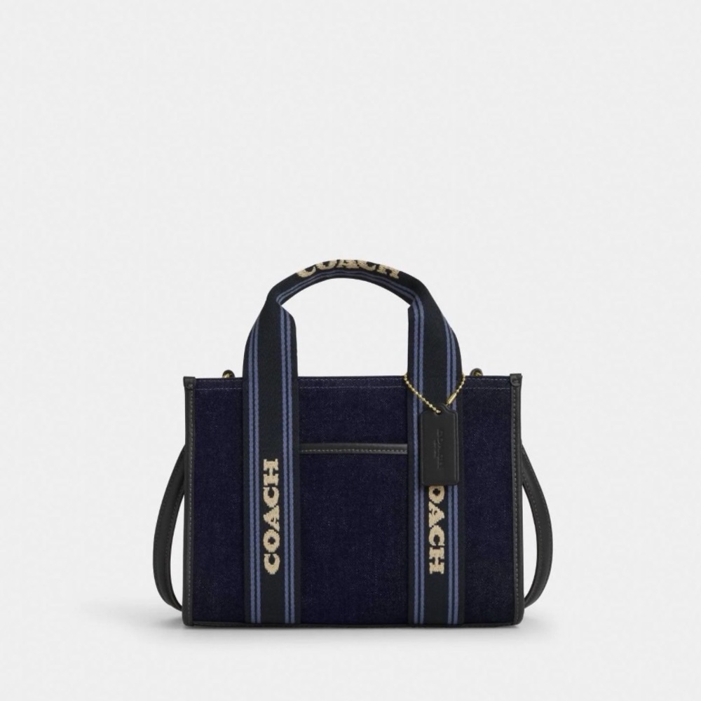 Coach Smith Tote Bag 24 Dark Denim Multi and Smooth Leather.